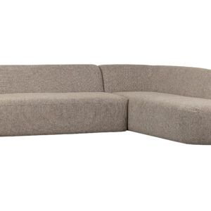BEPUREHOME Sloping hjørnesofa, højre - natur melange chenille polyester