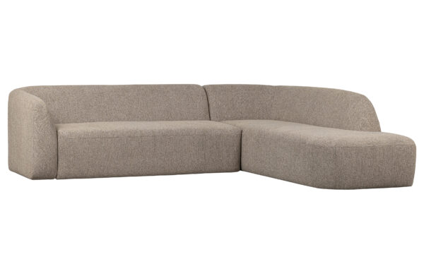 BEPUREHOME Sloping hjørnesofa, højre - natur melange chenille polyester