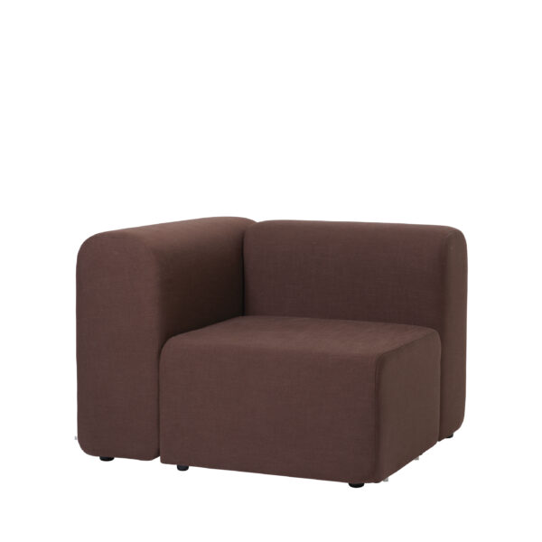 BROSTE COPENHAGEN Lagoon modulsofa højre hjørnedel - brun stof
