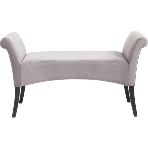 KARE DESIGN Motley bænk, m. armlæn - sølvgrå polyester fløjl og bøg (107x38)
