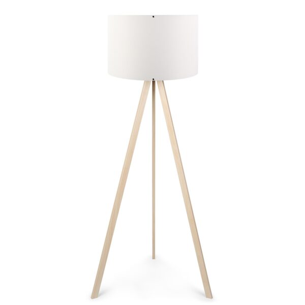 LUMI AYD gulvlampe - hvid PVC stof og natur MDF