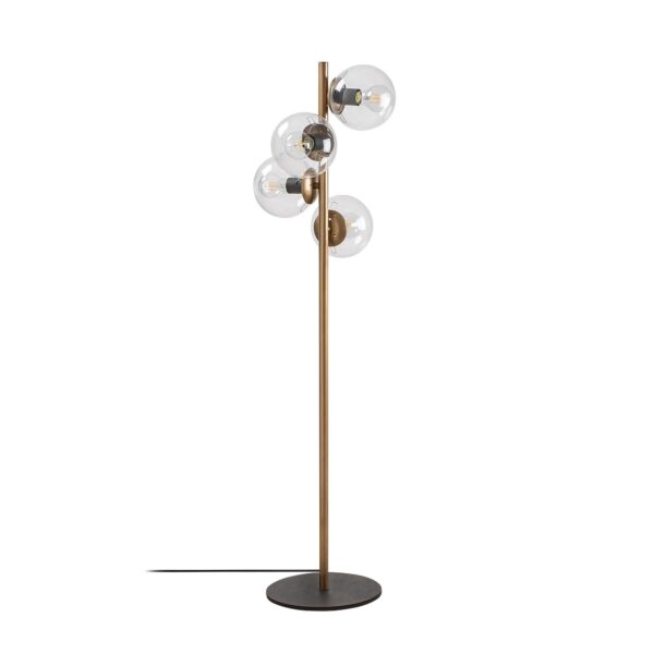 LUMI gulvlampe - glas og guld metal
