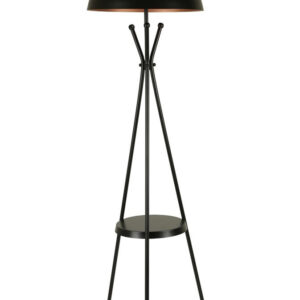 LUMI gulvlampe, m. hylde - sort metal