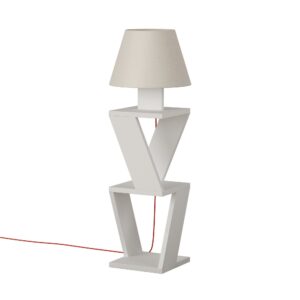 NORDVÄRK Kozena gulvlampe, m. 2 hylder - hvid og hvid melamin