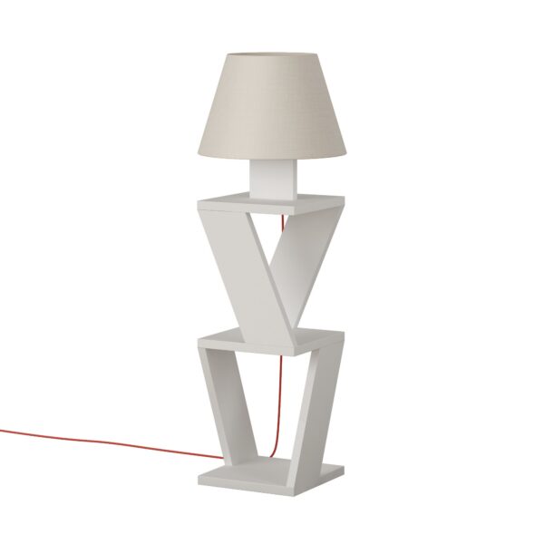NORDVÄRK Kozena gulvlampe, m. 2 hylder - hvid og hvid melamin