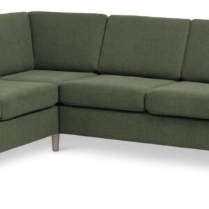 Pan set 7 corner hjørnesofa - vinter mosgrøn polyester stof og natur træ