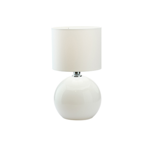 TK Palla bordlampe, Lille - hvid stof og hvid glas