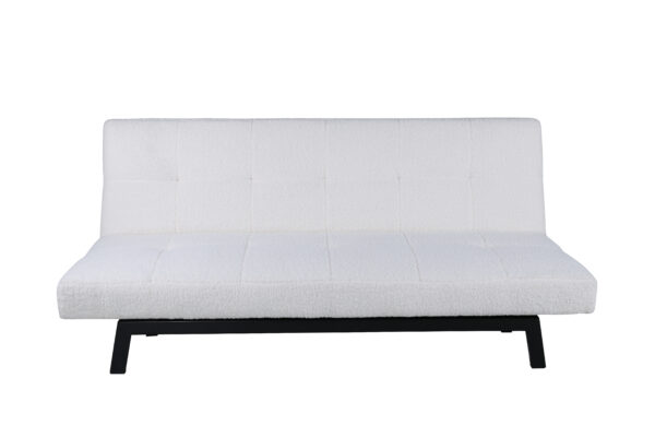 VENTURE DESIGN Bodil sovesofa - hvid bamsestof og sort stål (180x106)