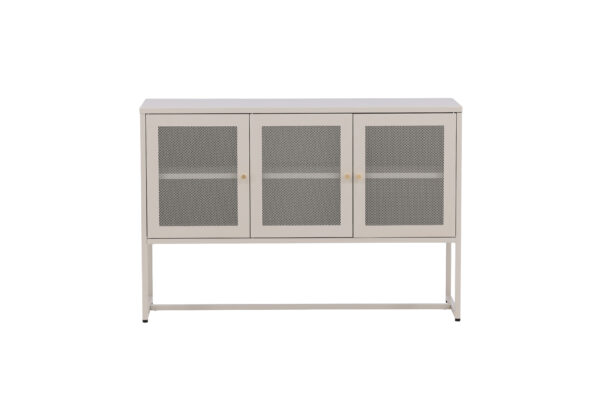 VENTURE DESIGN Malla skænk, m. 3 låger og 2 hylder - beige stål