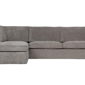 WOOOD Thomas hjørnesofa, venstre - forvitret grøn polyester/polyamid fløjl