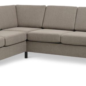 Wendy set 7 corner hjørnesofa - antelope beige polyester stof og sort træ