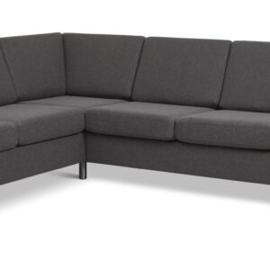 Wendy set 7 corner hjørnesofa - antracitgrå polyester stof og børstet aluminium