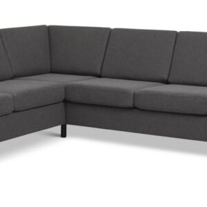 Wendy set 7 corner hjørnesofa - antracitgrå polyester stof og sort træ