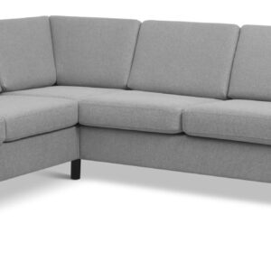 Wendy set 7 corner hjørnesofa - grå polyester stof og sort træ