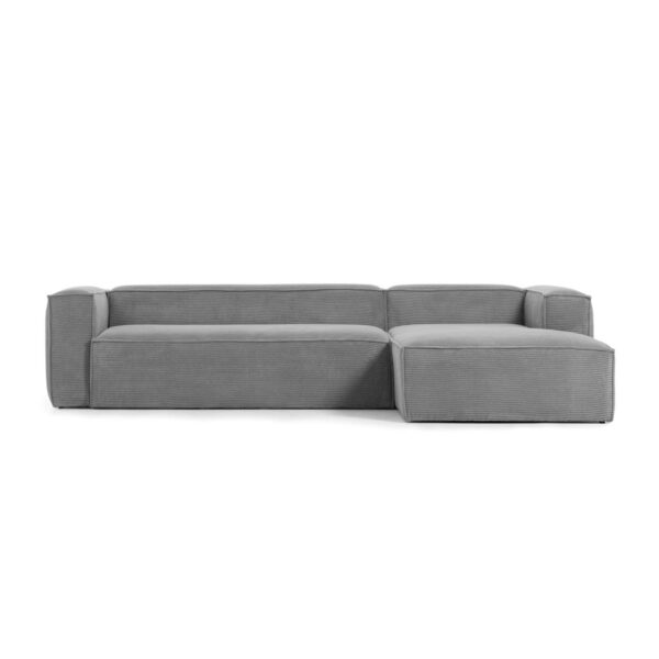 KAVE HOME Blok 3 pers. sofa m. højre chaiselong - grå fløjl